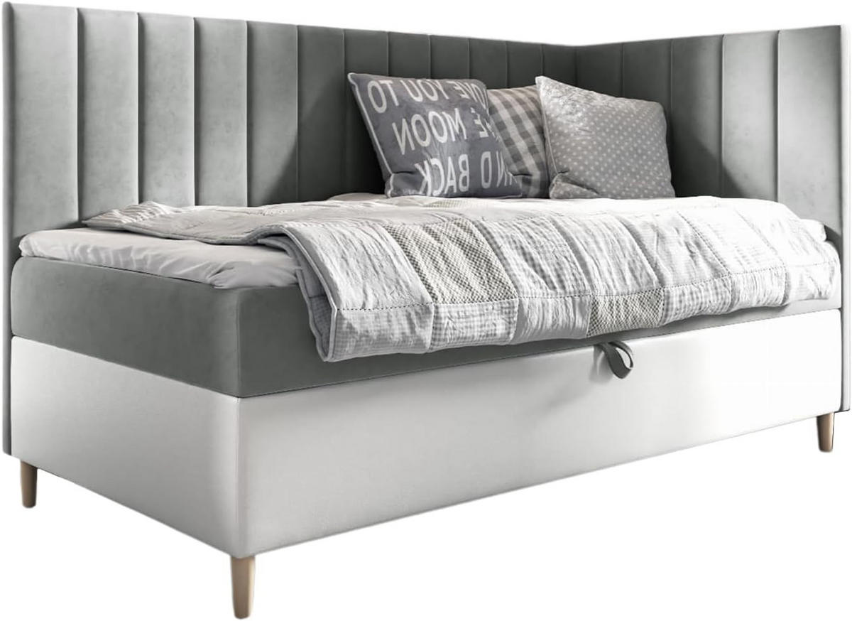 KINDERBETT MAYA 3 - Weiß/Grau, Holzwerkstoff (96/208cm) - Meblini