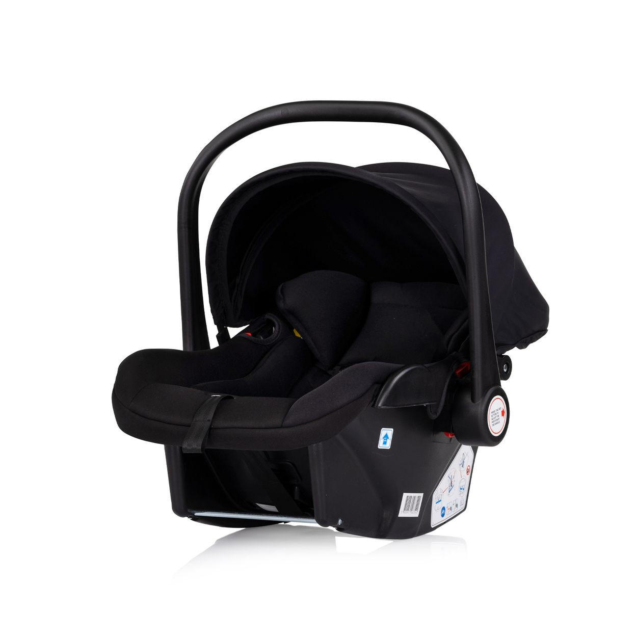 BABYSCHALE Vista i-Size schwarz (40-87cm) Gruppe 0+, Sonnendach, 3D-Kissen - Schwarz, Kunststoff (43/56/60cm) - Chipolino