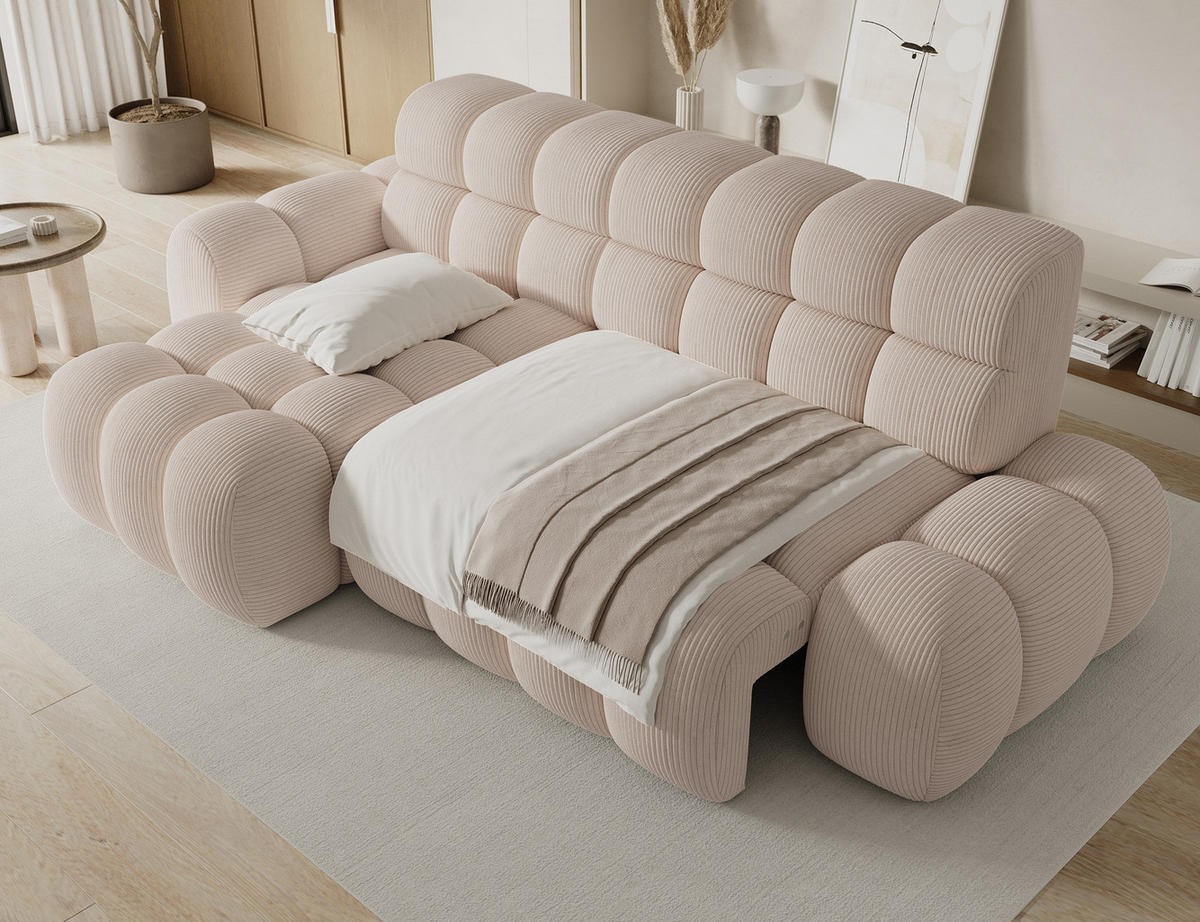 ECKSOFA Lorveno L - Creme (Jarell 20) - Creme, Holzwerkstoff (283/165cm) - Möblo