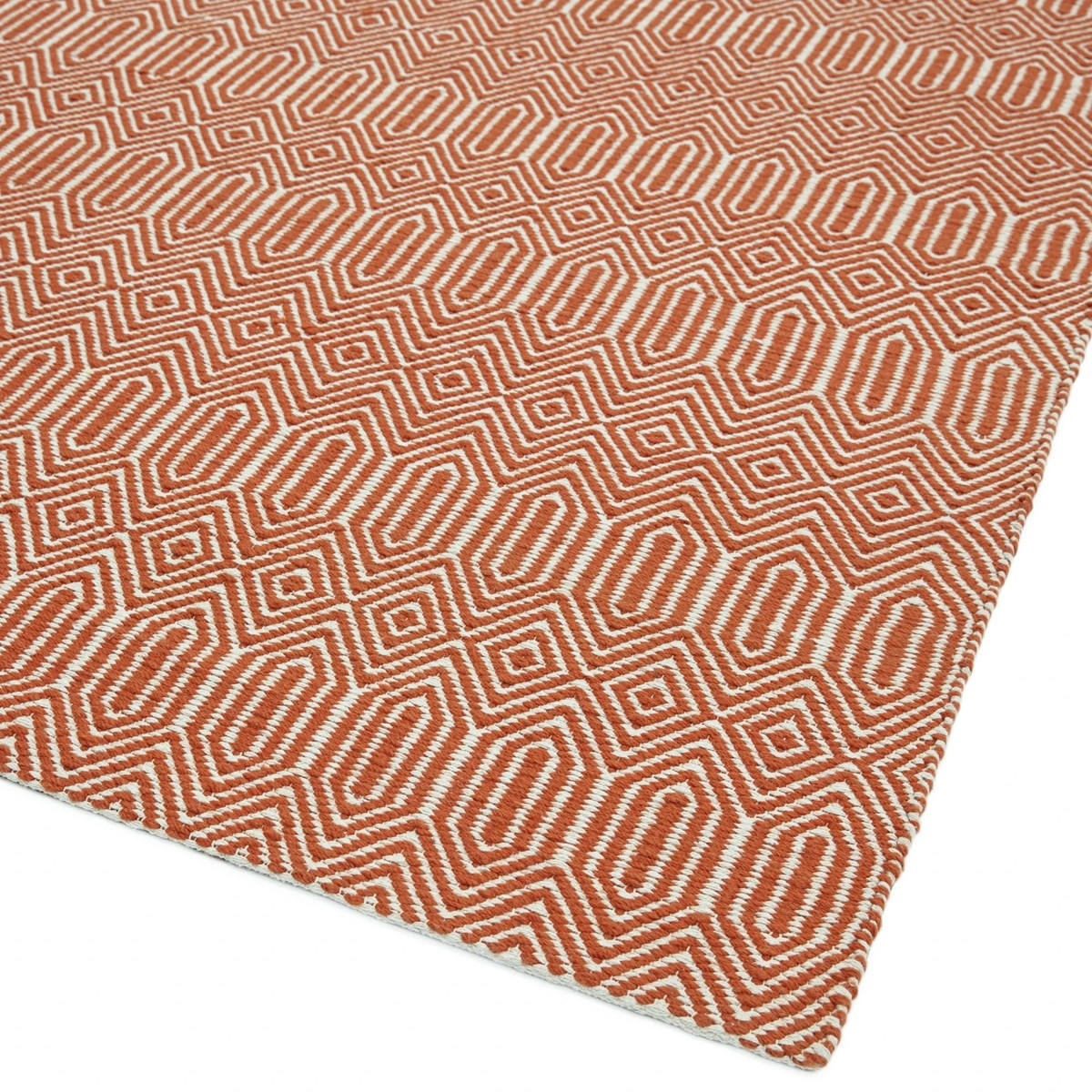 TEPPICH Moderner aus Wolle und Baumwolle SILWAN Orange 66 x 200 cm - Orange, Naturmaterialien (66/200cm) - Novatrend