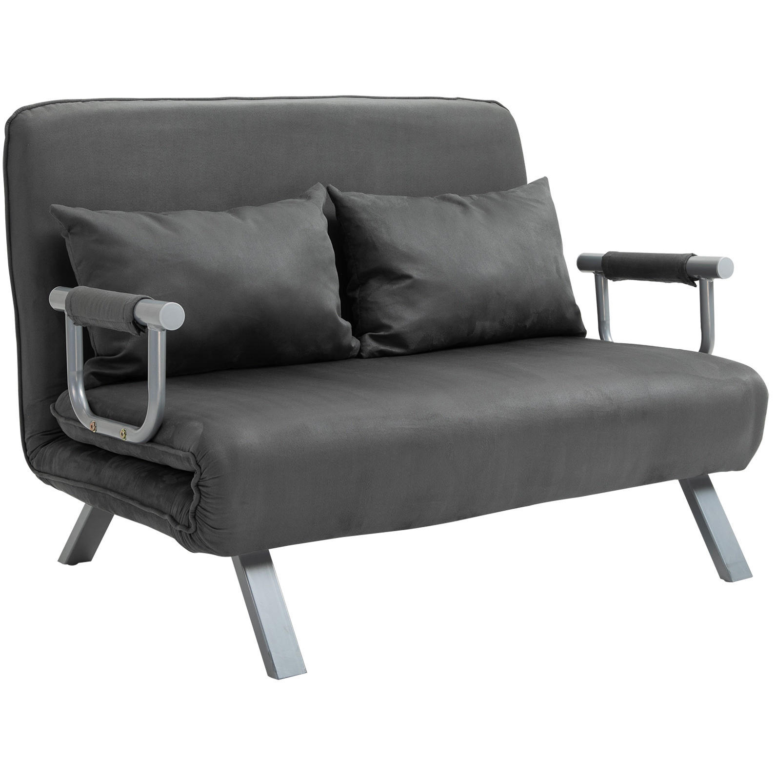 SCHLAFSOFA 105/185 cm Liegefläche in Grau – 5-fach verstellbar - Grau, Metall (80/78/111cm) - BEAOK