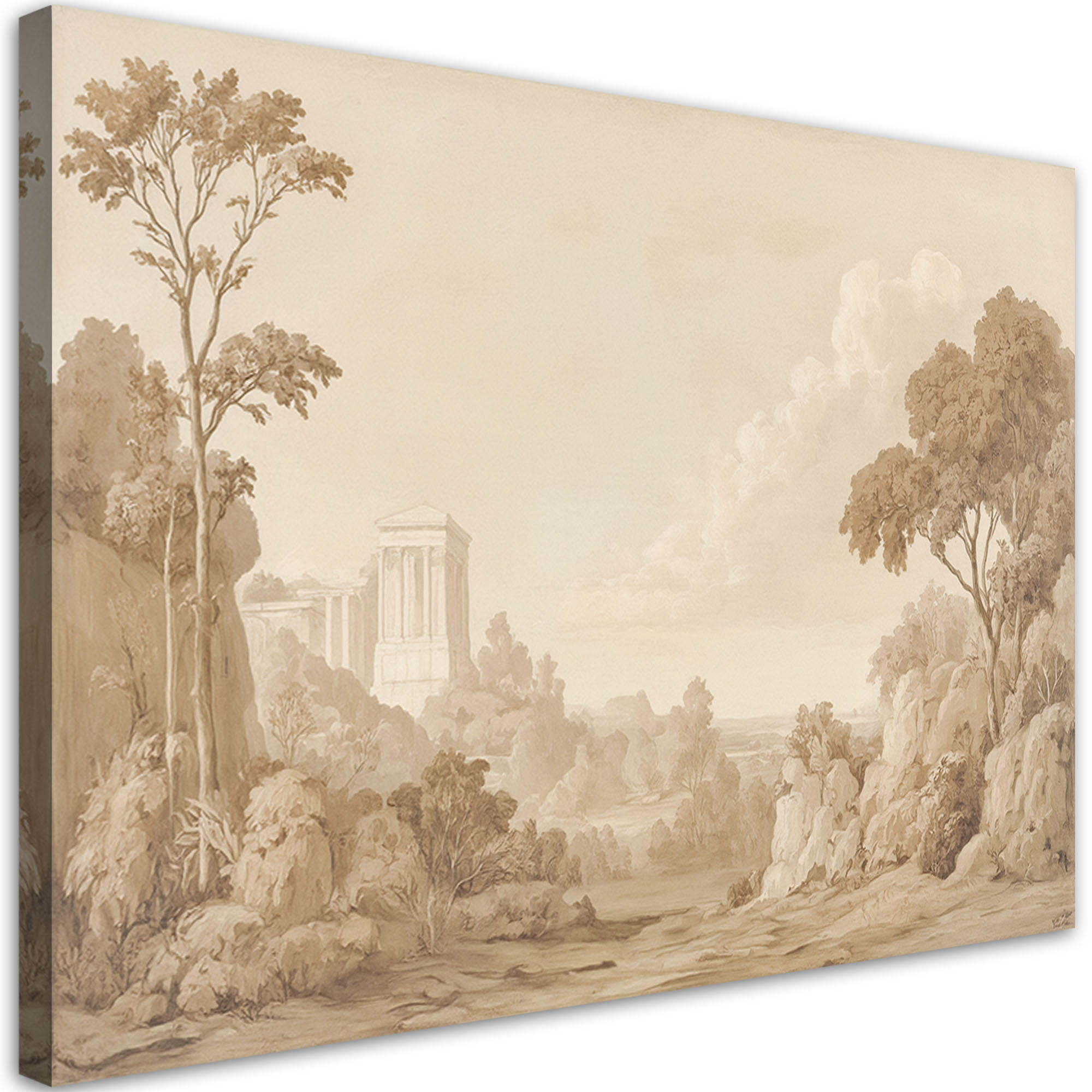 WANDBILD landschaft sepia natur - Beige, Textil (60/40cm) - Feeby