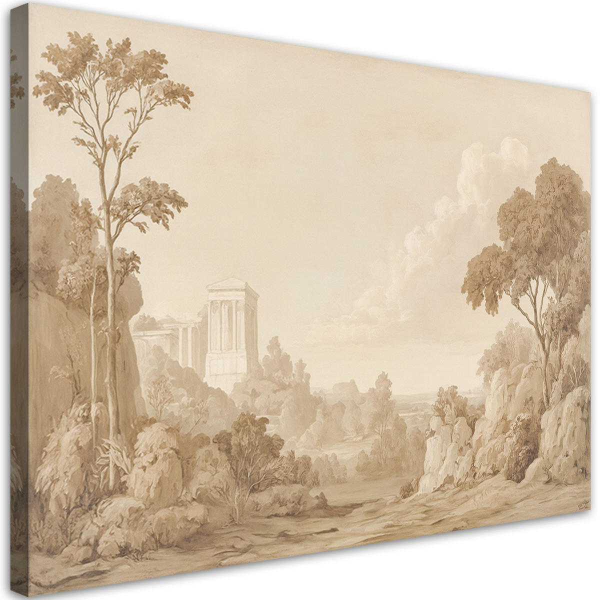 WANDBILD landschaft sepia natur - Beige, Textil (60/40cm) - Feeby