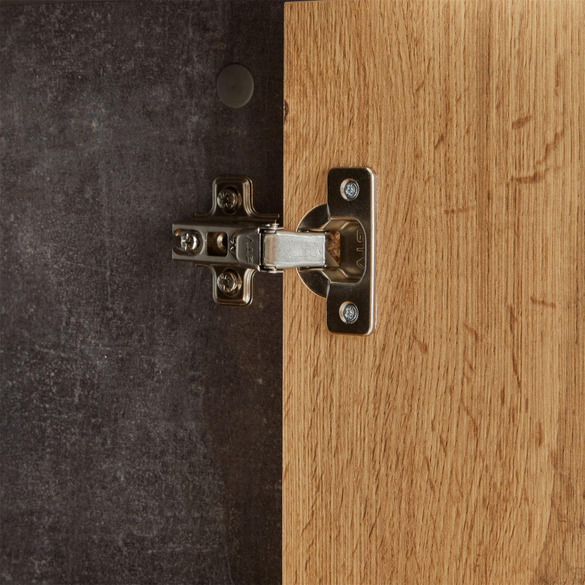 SIDEBOARD JAMIE - Dunkelgrau/Eiche Wotan, Holzwerkstoff (88/70/30cm) - CARO-Möbel