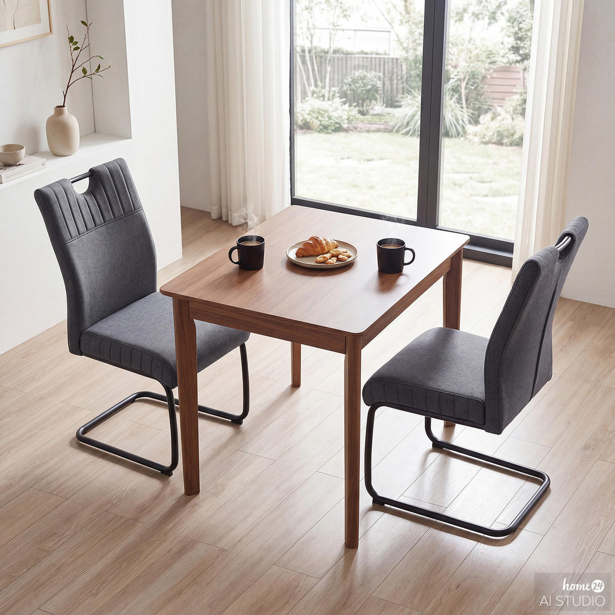 FREISCHWINGER 2ER-SET - Metall / Textil - Grau, Textil/Metall (49/98/63cm) - home24