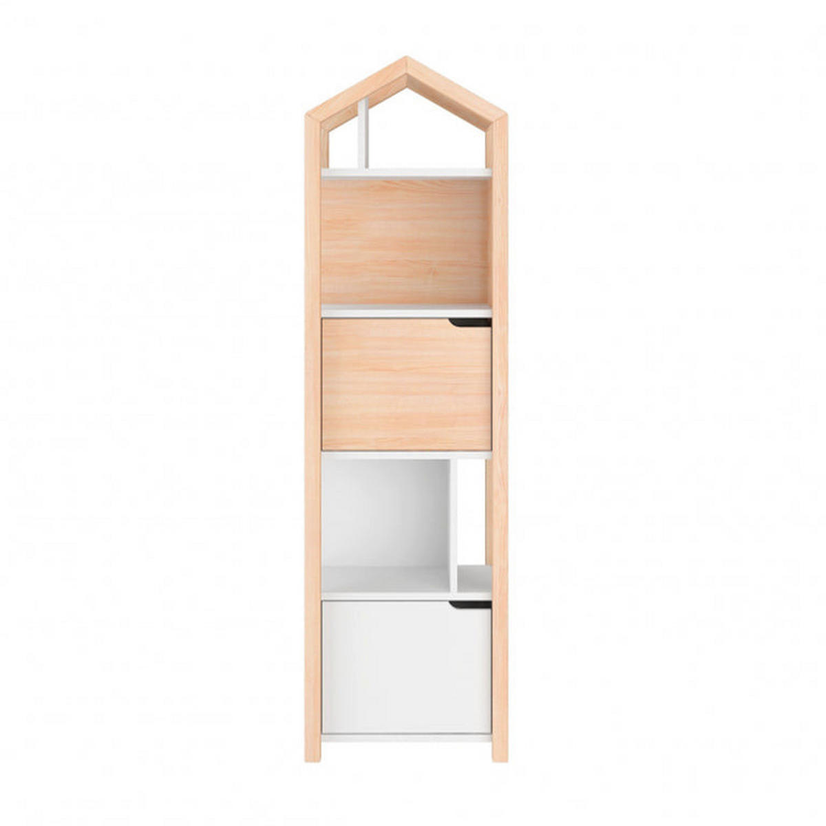 REGÁL NA KNIHY Drevo a biela farba - biela, kompozitné drevo (46/160/37cm) - Petits-meubles