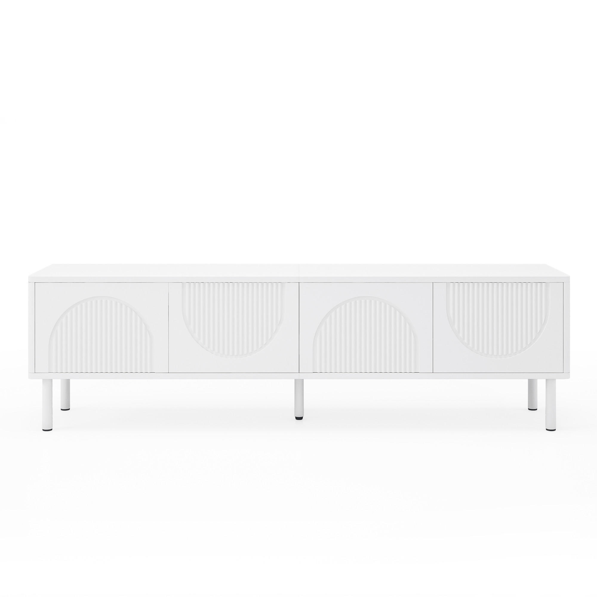 TV-ELEMENT 180/40/52 cm Weiß mit Stauraum und 4 Türen - Weiß, Holz (180/52/40cm) - Oxeza