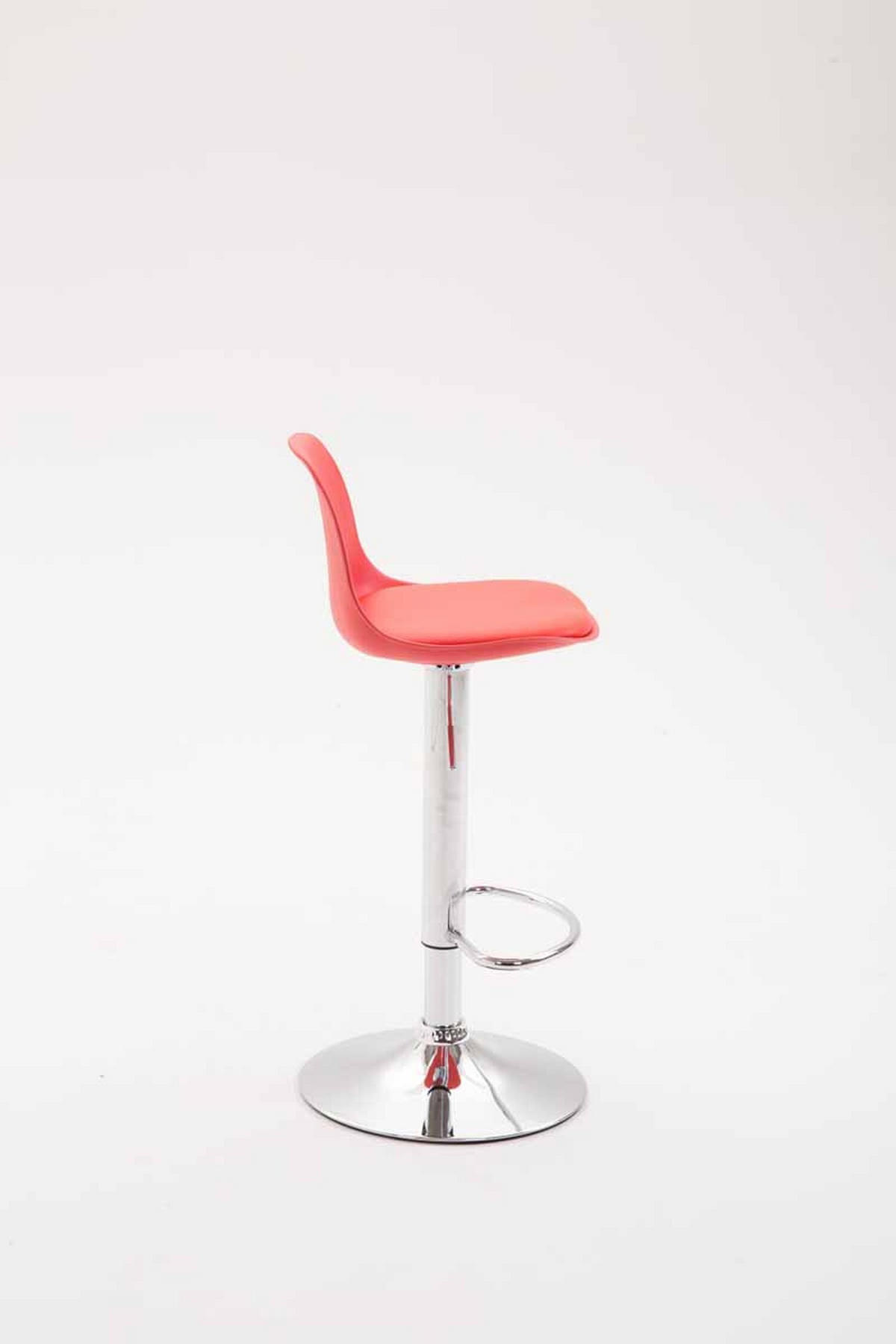 BARHOCKER Kilian, Gestell Metall in Chromoptik, Kunstleder Rot - Chromfarben/Rot, Kunststoff/Textil (39/100/43cm) - TPFLiving