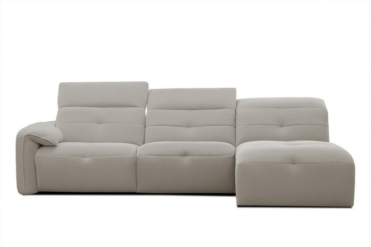 ECKSOFA TRENTO 4-Sitzer mit 1 Relaxfunktion, beige - Beige/Schwarz, Holzwerkstoff/Kunststoff (262/165cm) - Courtois Laville