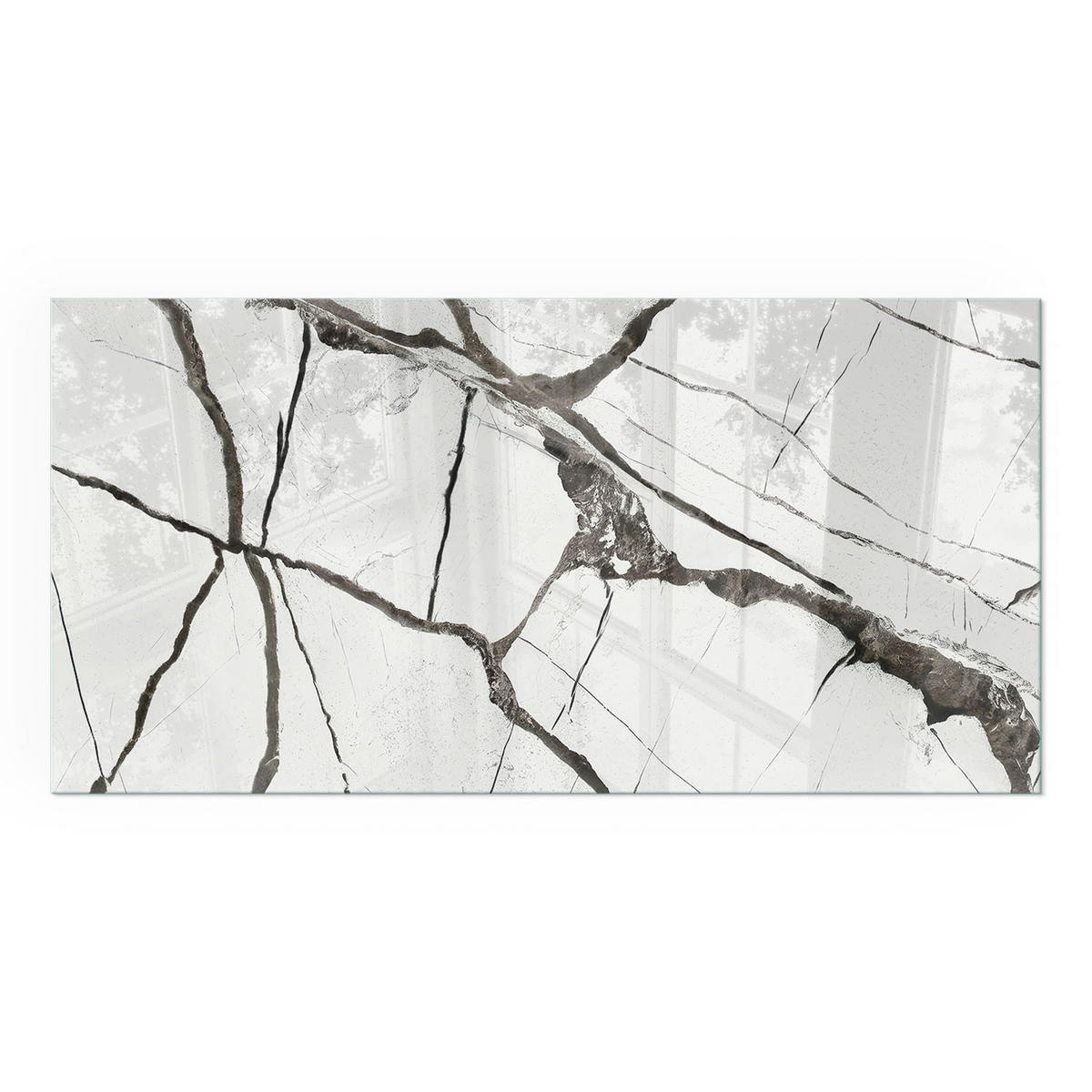 GLASPLATTE für Kamin 100x50 cm - Weiß, Glas (100/50/0.4cm) - TULUP