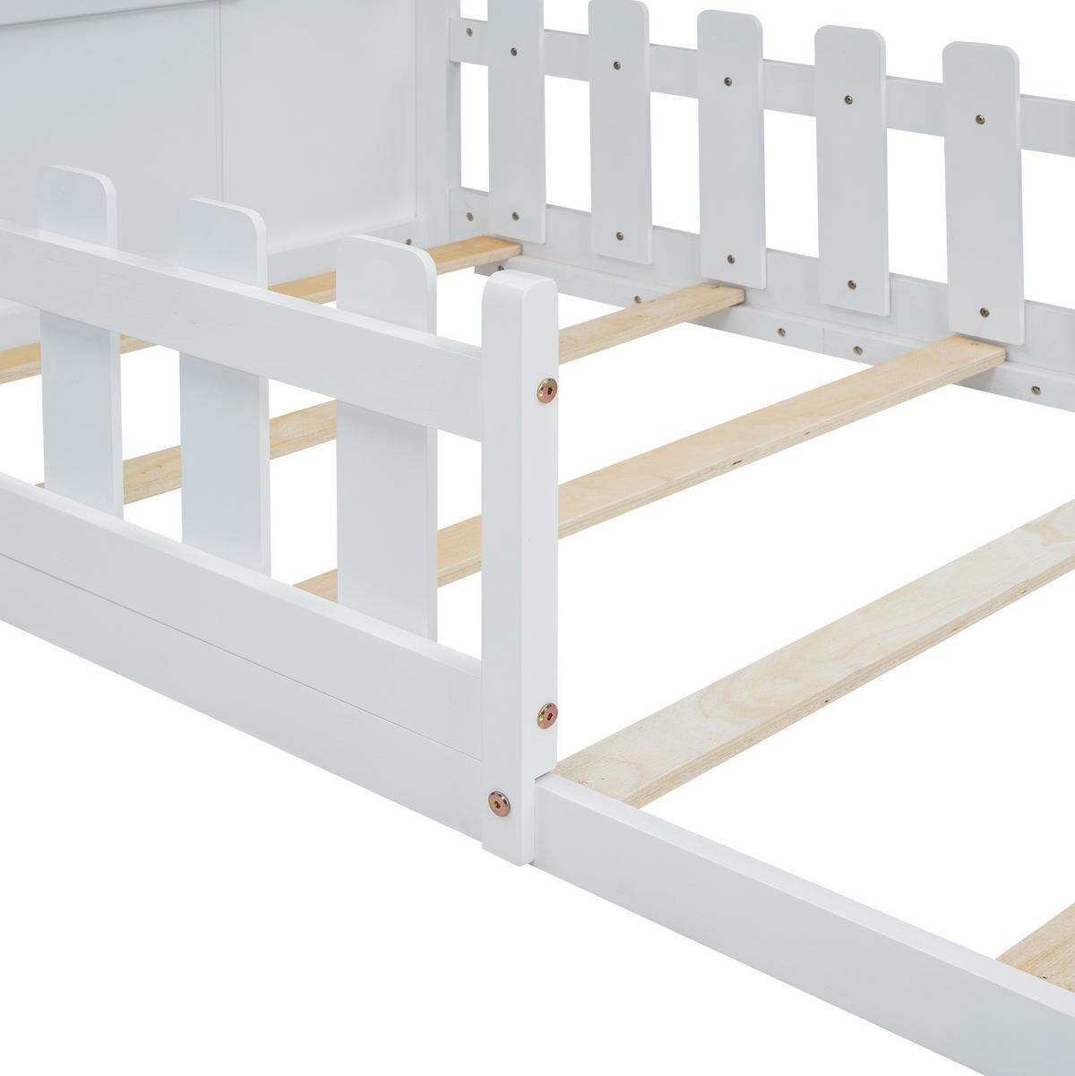 HAUSBETT 90/200 cm Weiß aus Kiefer mit minimalistischer Form - Weiß, Holz (90/200cm) - OKWISH