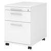 ROLLCONTAINER - mit Hängeregistratur 58/42,8/59 cm in Weiß Relinggriff (Kunststoff) - Weiß, Holzwerkstoff (42.8/59/58cm) - bümö