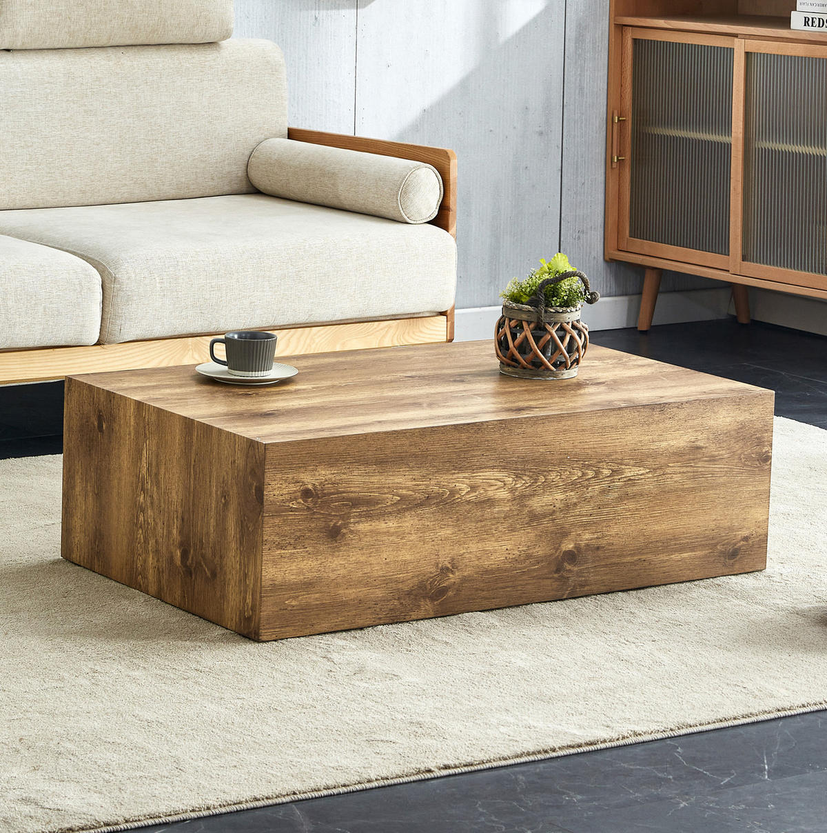 COUCHTISCH 90/50/30 cm rechteckig, aus MDF in Holzoptik, montagefrei und pflegeleicht, Holzfarben - Kieferfarben, Holzwerkstoff (90/50/30cm) - Redom