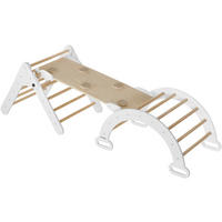 KLETTERGERÜST Monti, abgerundete Ecken und Kanten, hellgrau - Hellgrau, Holz (203.5/59/58cm) - tectake