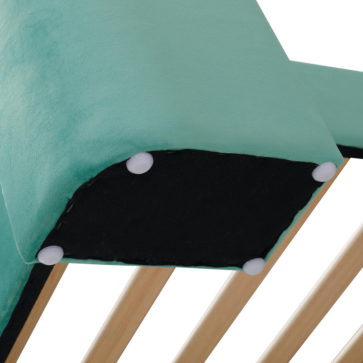 POLSTERBETT 90/200 cm in Blaugrün mit LED-Leselampe, USB-Anschluss, Stauraum-Schublade und klappbarer Ablage aus Samt - Blau/Grün, Holzwerkstoff/Textil - STILVORA