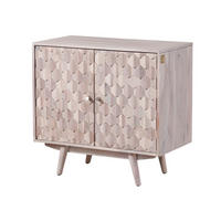 KOMMODE Akazie 80x42x75 weiß lackiert MOSAYK #213 - Weiß, Holz (80/75/42cm) - Massivmoebel24