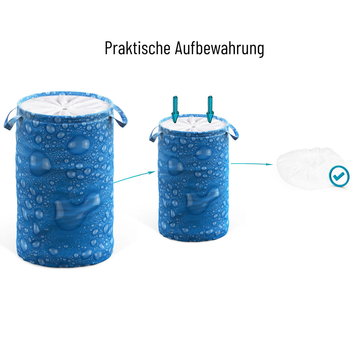 WÄSCHEKORB Tautropfen Blau - Blau, Textil (37/55/55cm) - Sanilo