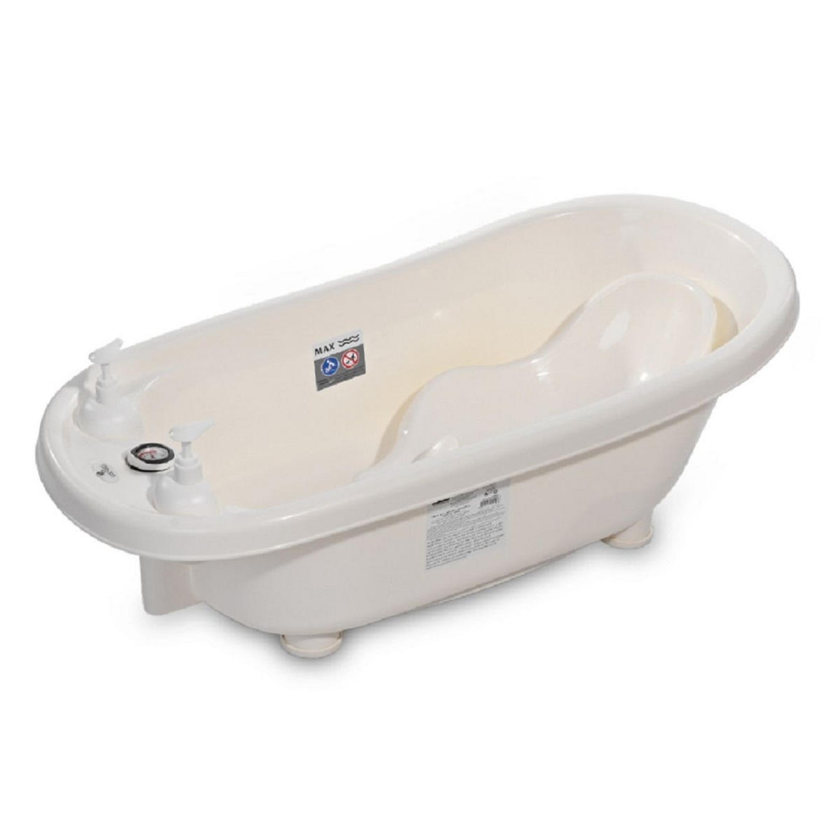 BABYBADEWANNE Set 88 cm mit Ständer weiß Babybadewanne 88 cm Badesitz Badewannenständer Ablauf - Weiß, Kunststoff (41/88cm) - Lorelli