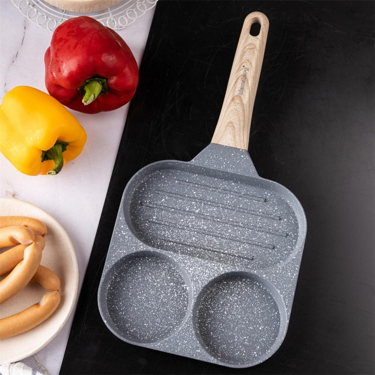 EIERPFANNE Grau 36/18.5/2.5 cm KB7817 - Grau, Metall (36cm) - Klausberg 