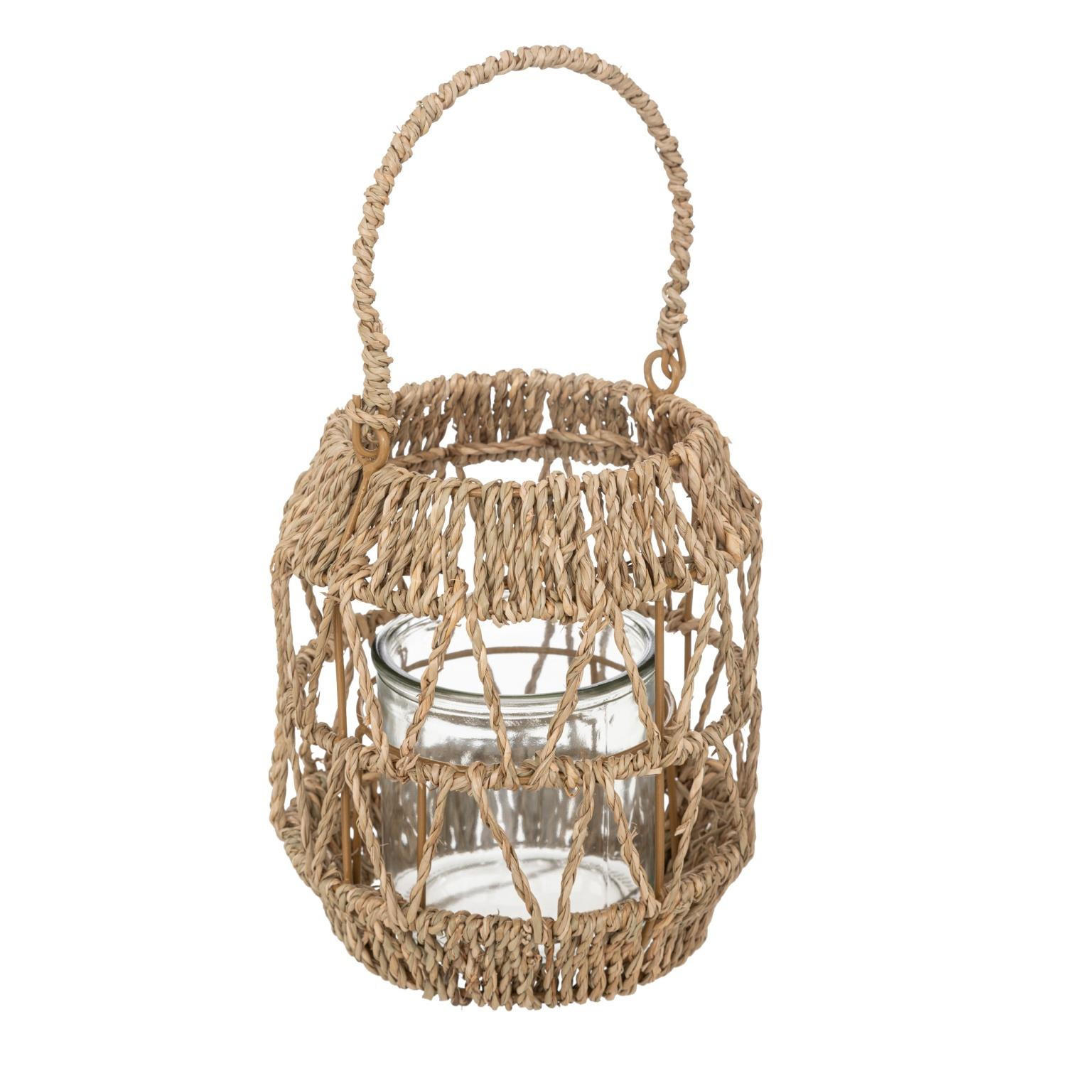 Atmosphera Createur d´interieur Rattan-Laterne Beige 17x18x17 cm