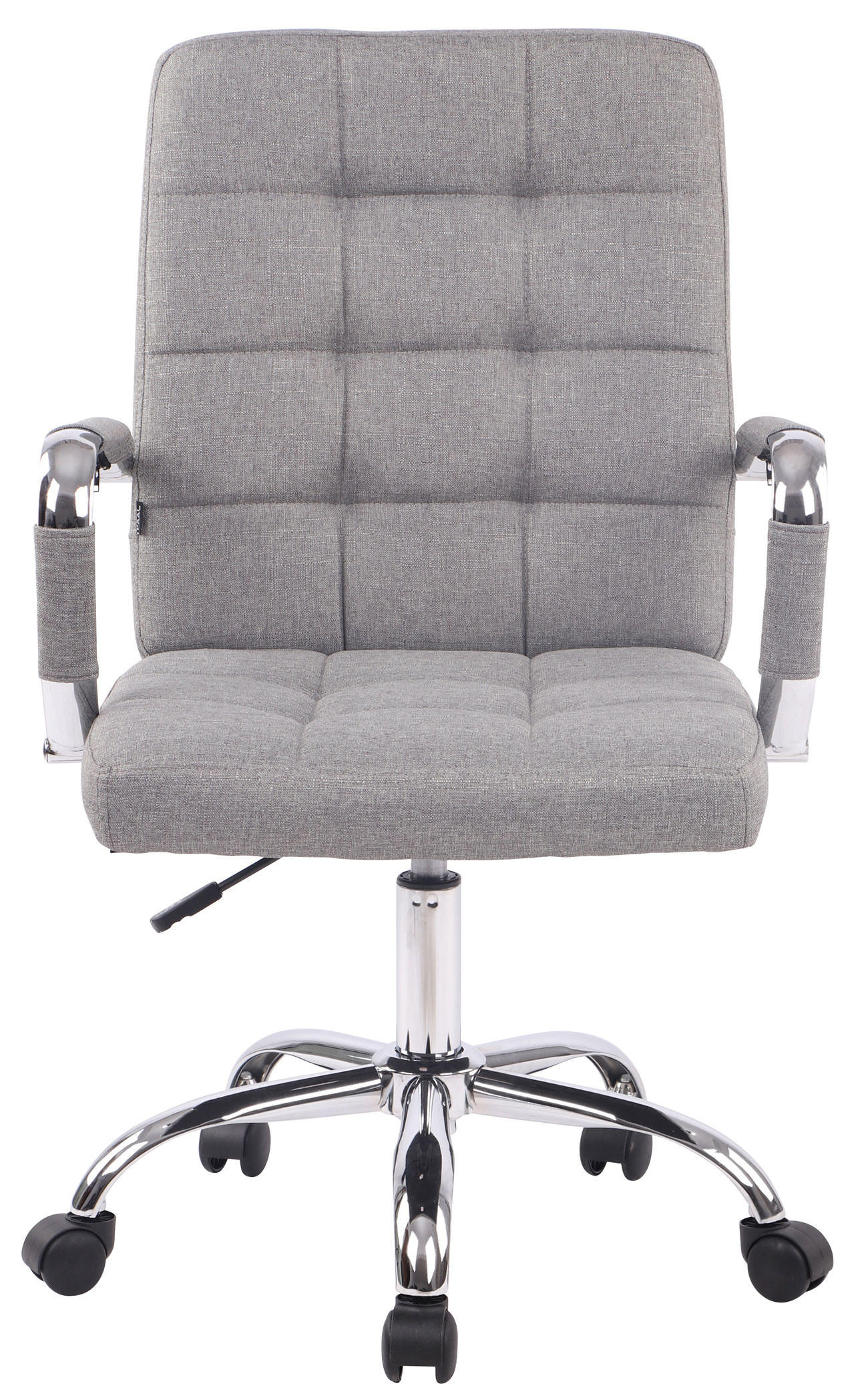 DREHSTUHL Stoff grau - Chromfarben/Grau, Textil/Metall (58/92/65cm) - CLP