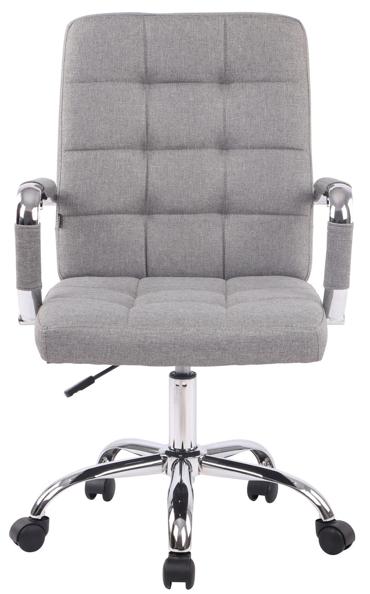 DREHSTUHL Stoff grau - Chromfarben/Grau, Textil/Metall (58/92/65cm) - CLP
