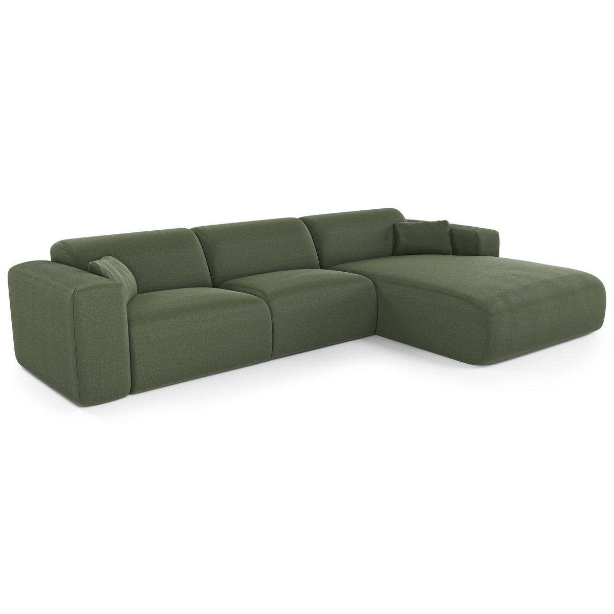 ECKSOFA RECHTS SCHLAFSOFA Rastergewebe Olivgrün 280cm - Olivgrün, Textil (280/165cm) - Sia Home