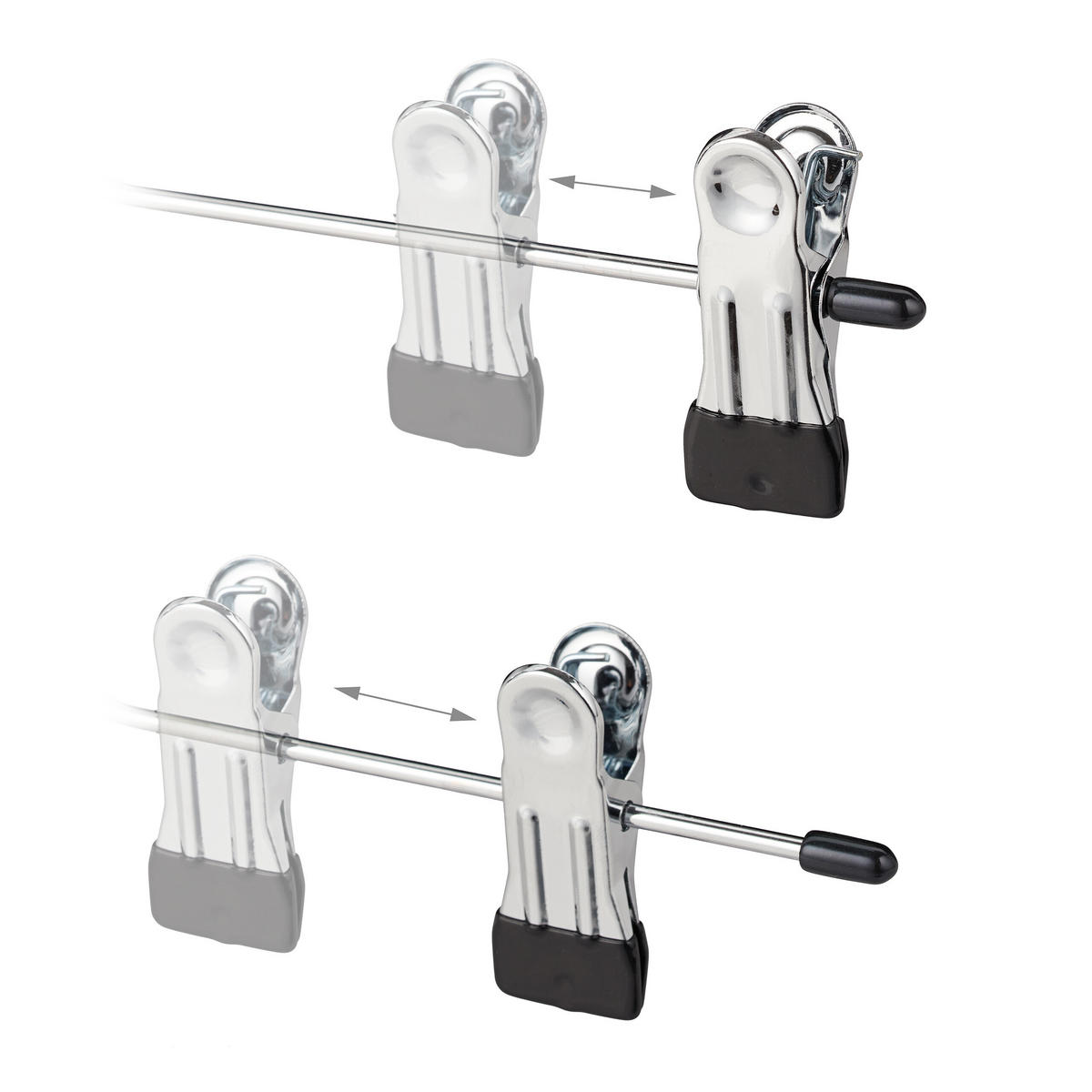 2XVEČNAMENSKI kljuka - srebrne barve, kovina/umetna masa (34/39/2cm) - Relaxdays