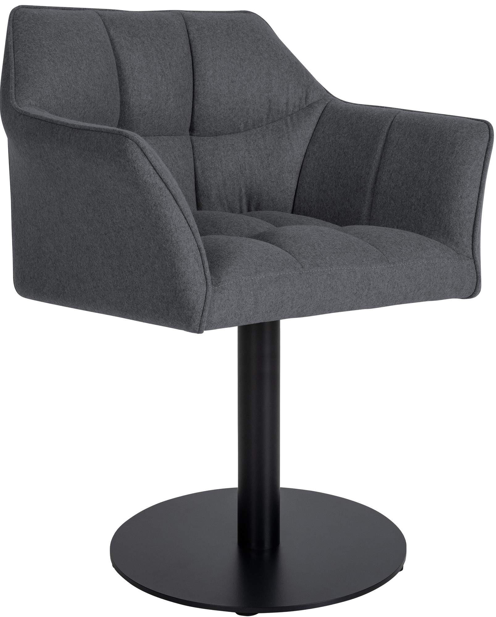 SESSEL Filz Grau - Schwarz/Grau, Textil/Metall (64/75/48cm) - CLP
