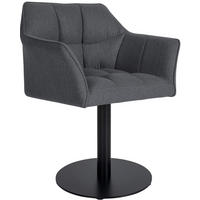 SESSEL Filz Grau - Schwarz/Grau, Textil/Metall (64/75/48cm) - CLP