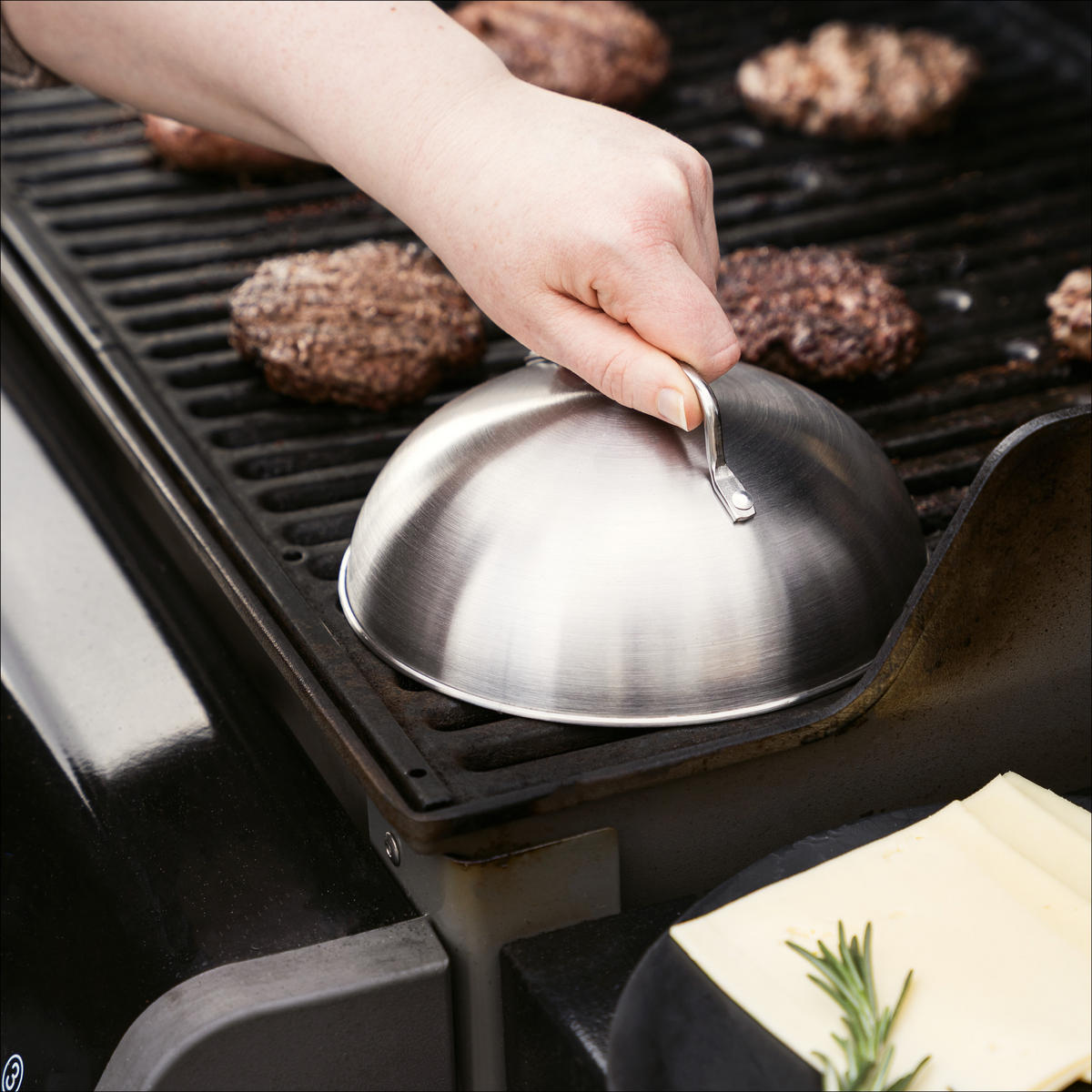 BURGERHAUBE 2er-Set - Edelstahlfarben, Metall (17.5/8.5/17.5cm) - eluno