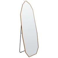 OGLINDĂ PE SUPORT 165 cm metal aurie Tartas - auriu, metal (50/165/36cm) - Beliani