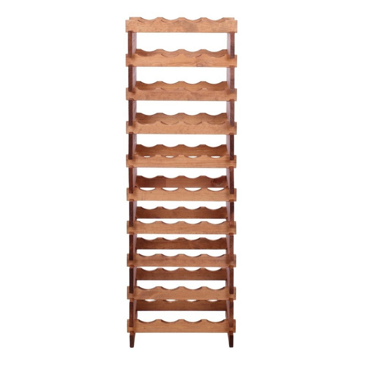 WEINREGAL VINOTECA FLEX PRO HxBxT 135x46x28cm 40 Flaschen auf 10 Ebenen Braun geölt - Braun, Holz (46/135/28cm) - PROREGAL