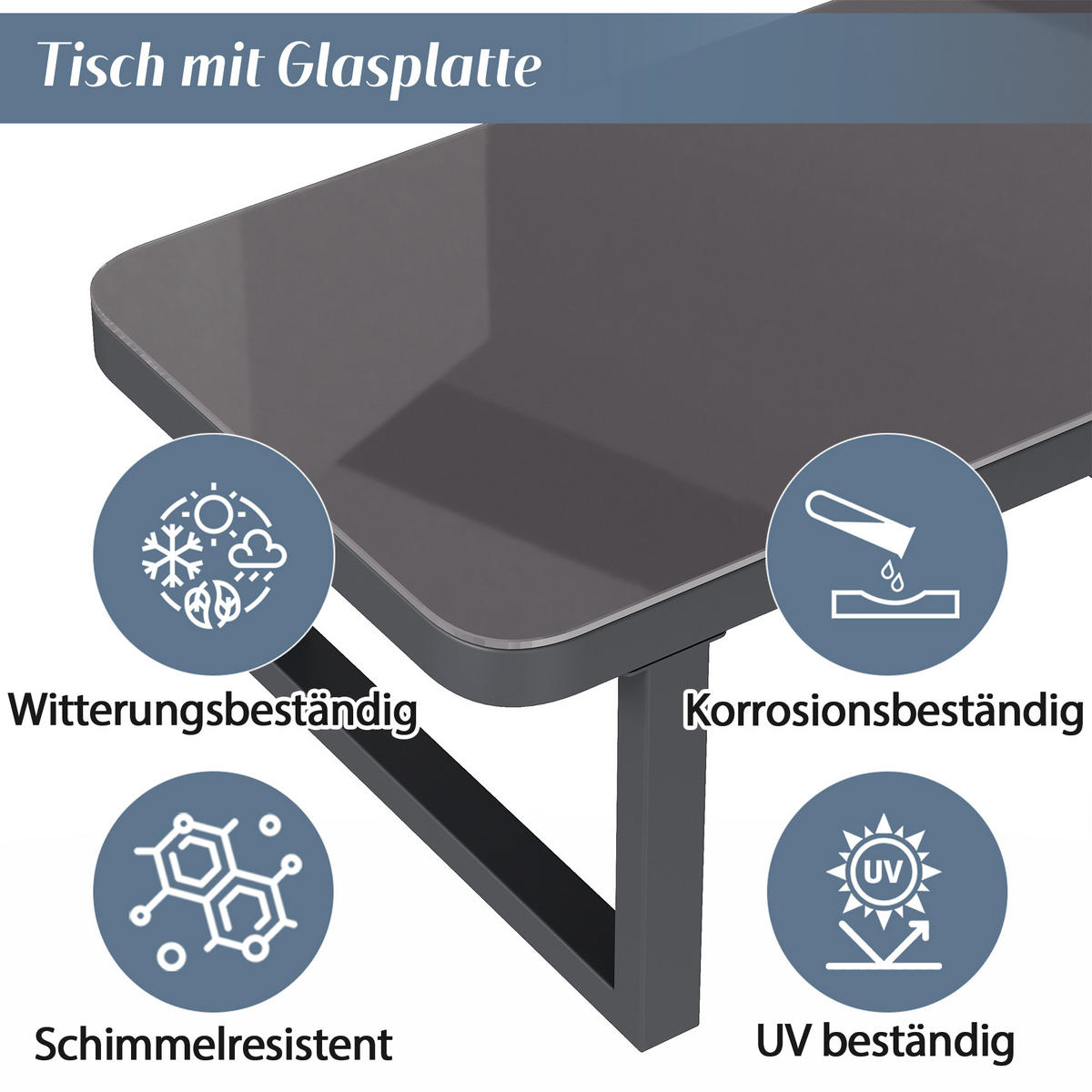 GARTENLOUNGE-SET 7 Personen 3-Sitzer 2-Sitzer Sessel Grau - Grau, Textil - FLIEKS