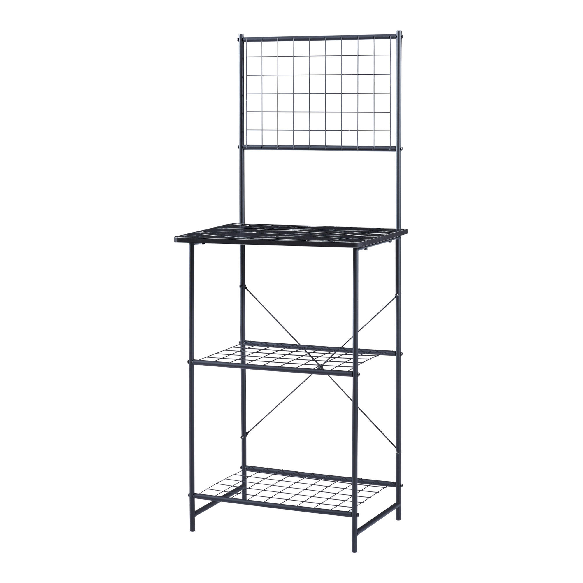 KÜCHENREGAL Nibe - Schwarz, Holzwerkstoff/Metall (60/150/42cm) - [en.casa]