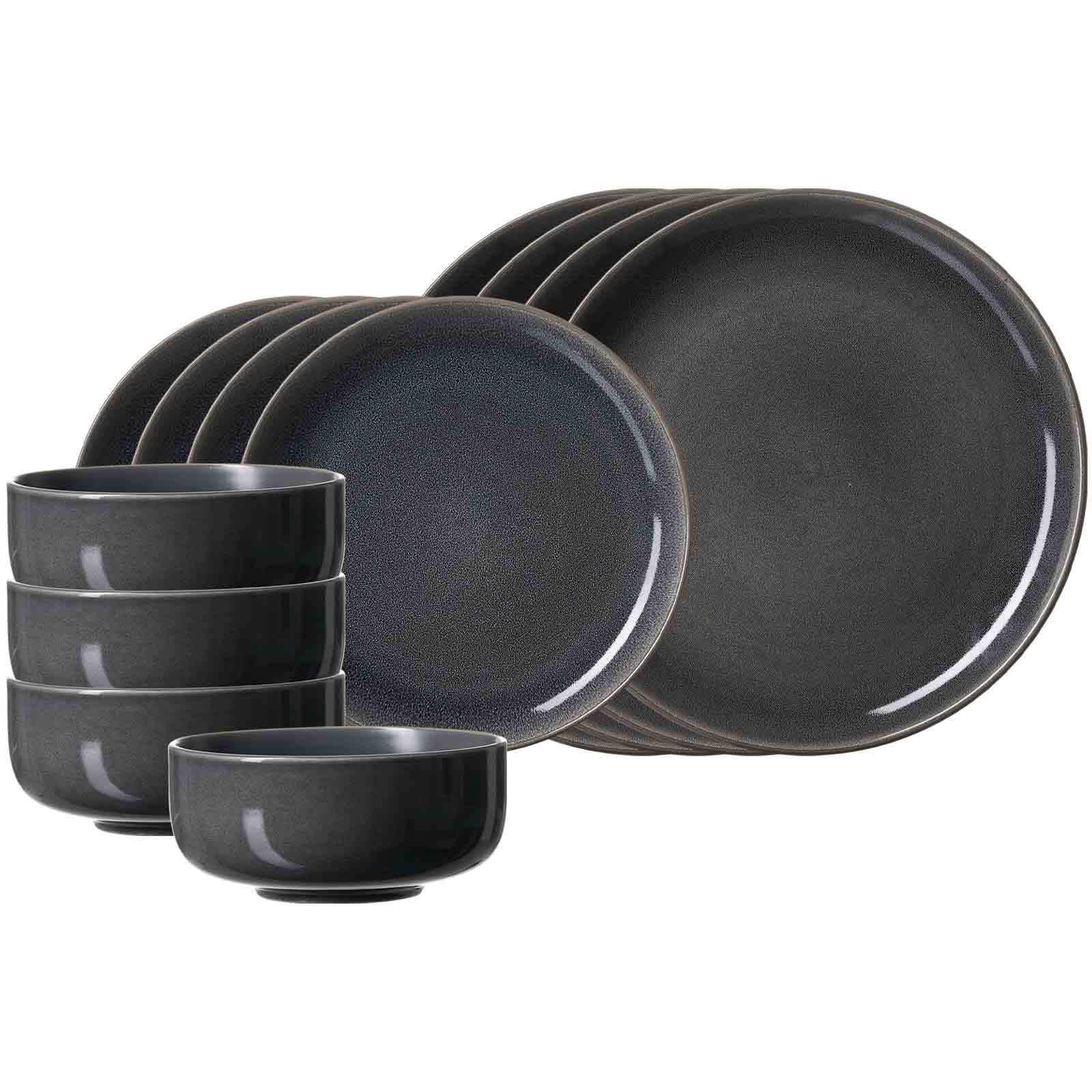 BASIC-SET Toledo grau 12er Set - Grau, Keramik (1/1/1cm) - Ritzenhoff Breker