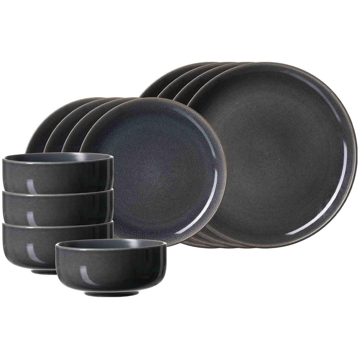 BASIC-SET Toledo grau 12er Set - Grau, Keramik (1/1/1cm) - Ritzenhoff Breker