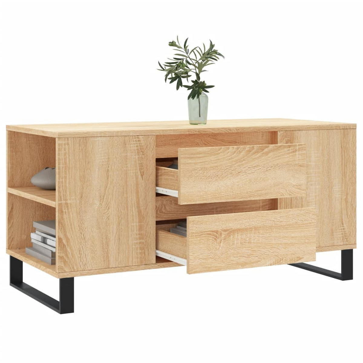 COUCHTISCH Sonoma-Eiche 102x44,5x50 cm Holzwerkstoff - Braun, Holzwerkstoff (102/44.5/50cm) - furnicato