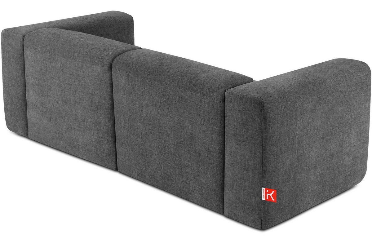 2,5-SITZER-MODULSOFA BUFFO mit extrem weicher und bequemer Sitzfläche, Gewebestoff, aschfahl - Grau, Textil (250/73/96cm) - KONSIMO®