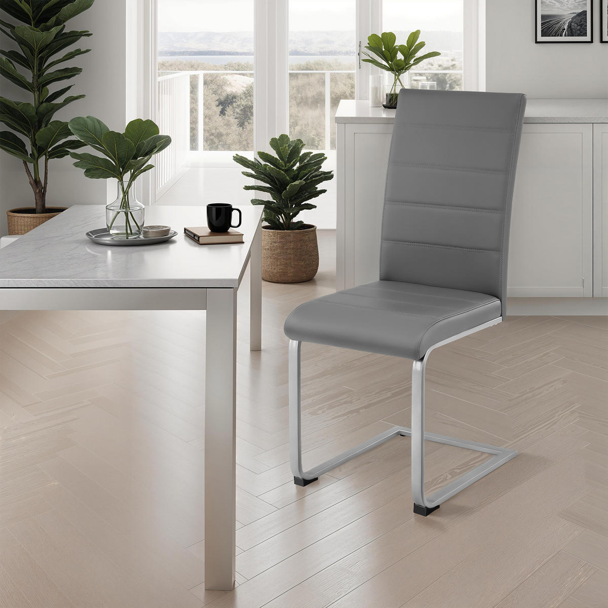 SCHWINGSTUHL 2er Set Bettina 41 x 52 x 99 cm grau - Grau, Textil (52/99/41cm) - tectake