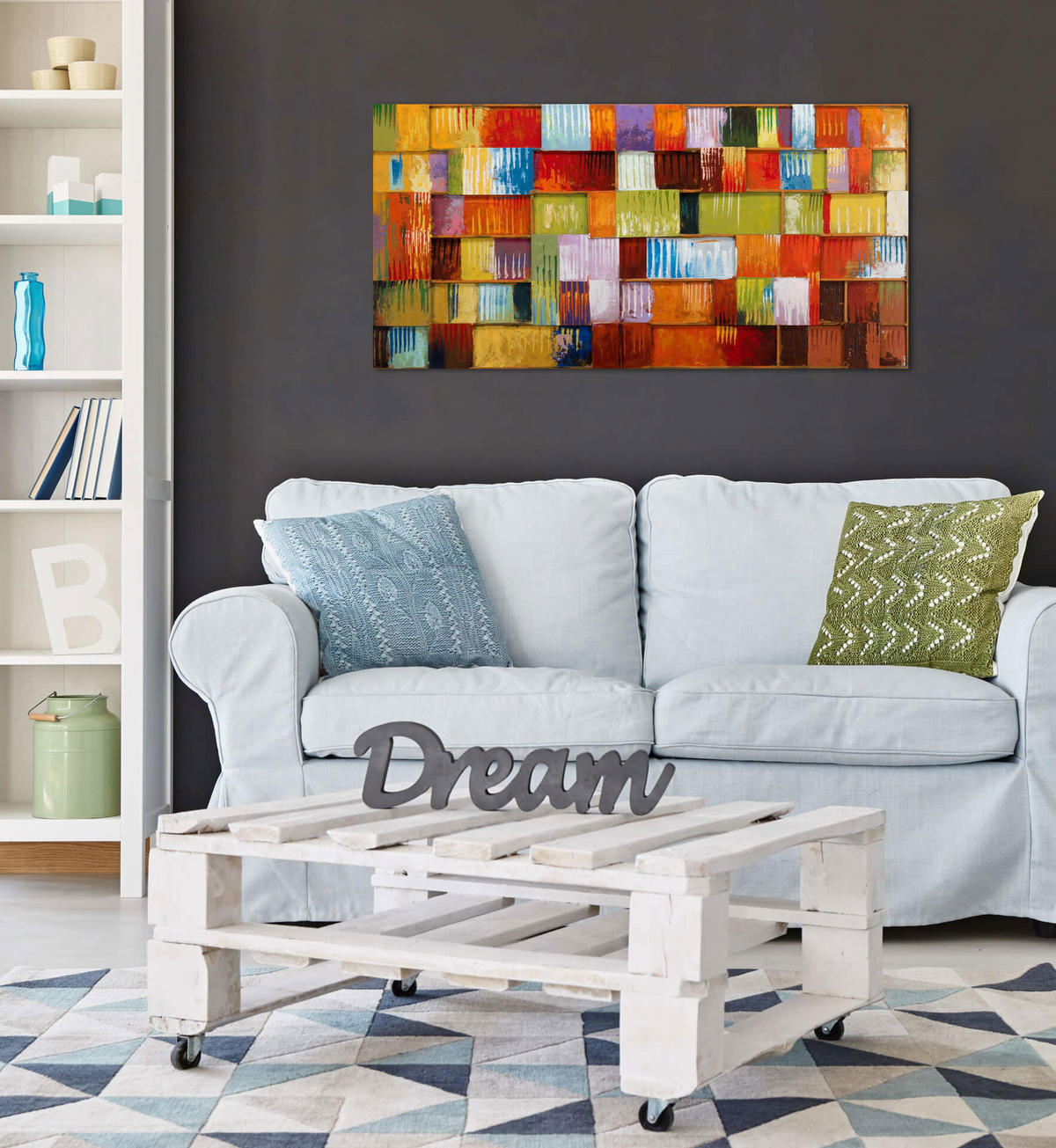 METALLBILD Bunt 120/60 cm - Multicolor, Metall (6.8/60cm) - KUNSTLOFT