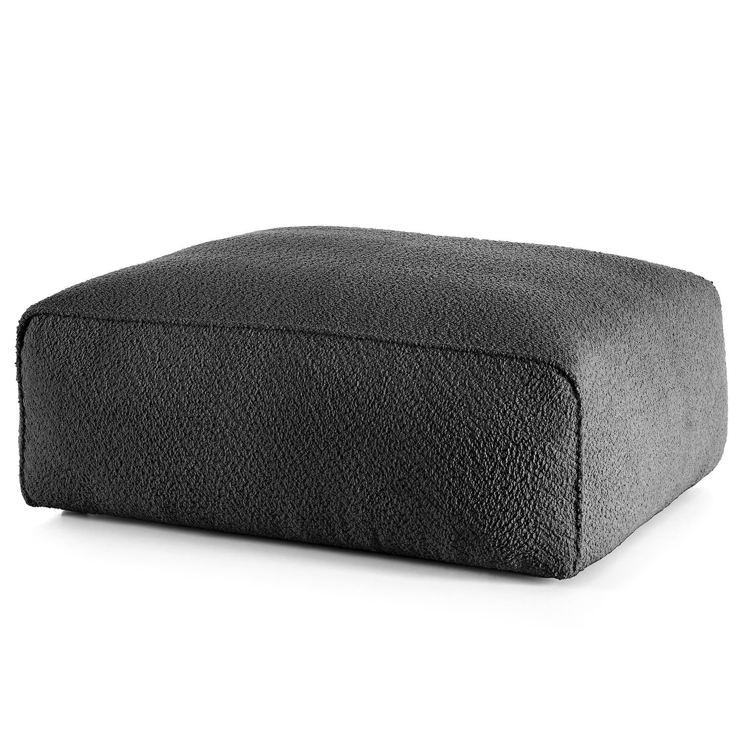 POLSTERHOCKER - Anthrazit/Schwarz, Kunststoff/Textil (81/38/100cm) - home24