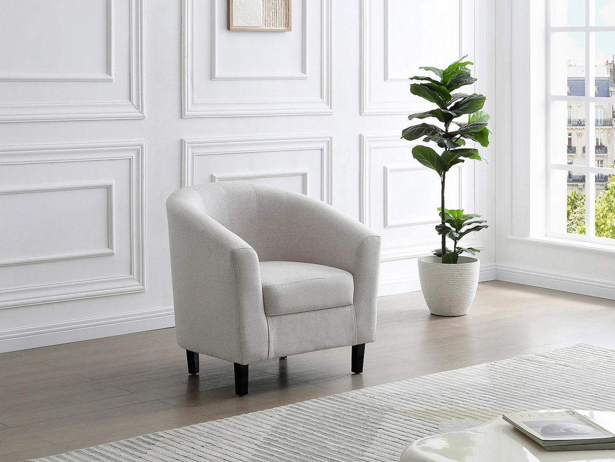 SESSEL mit gerader Rückenlehne - 1 Person - Stoff - Beige - - Beige, Textil (78/76/71cm) - Vente-Unique