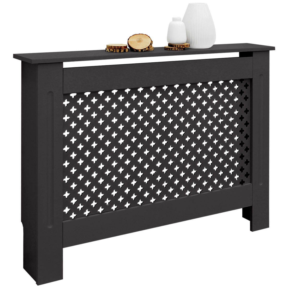 ECD-Germany KRYT RADIÁTORU s voštinovým vzorem 112 x 19 x 82 cm černý