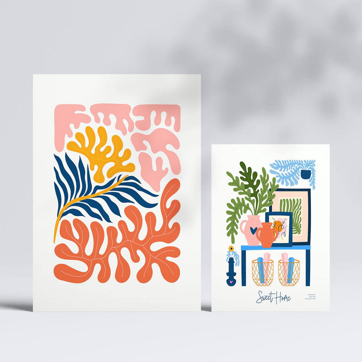 POSTER Set Mit 6 Minimalistischen Süßes Zuhause A3 & A4 Rahmenlos - Klar, Papier (29/3cm) - Nacnic