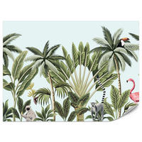 FOTOTAPETE für Schlafzimmer Exotische Tiere Dschungel Flamingo 200x140 - Schwarz/Weiß, Papier (200/140cm) - Muralo