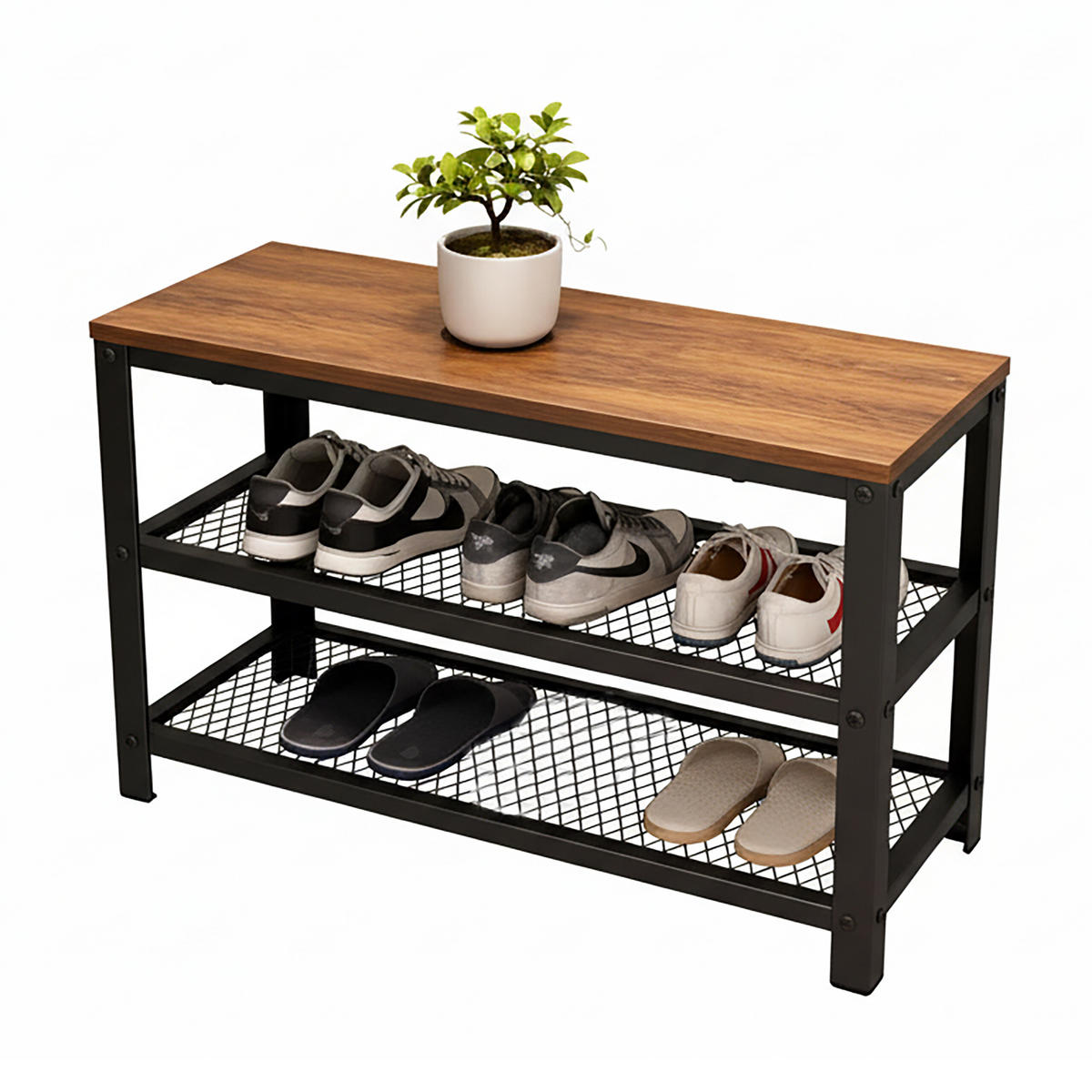 SCHUHBANK - Multicolor, Holzwerkstoff/Kunststoff (73/45/30cm) - Relaxdays