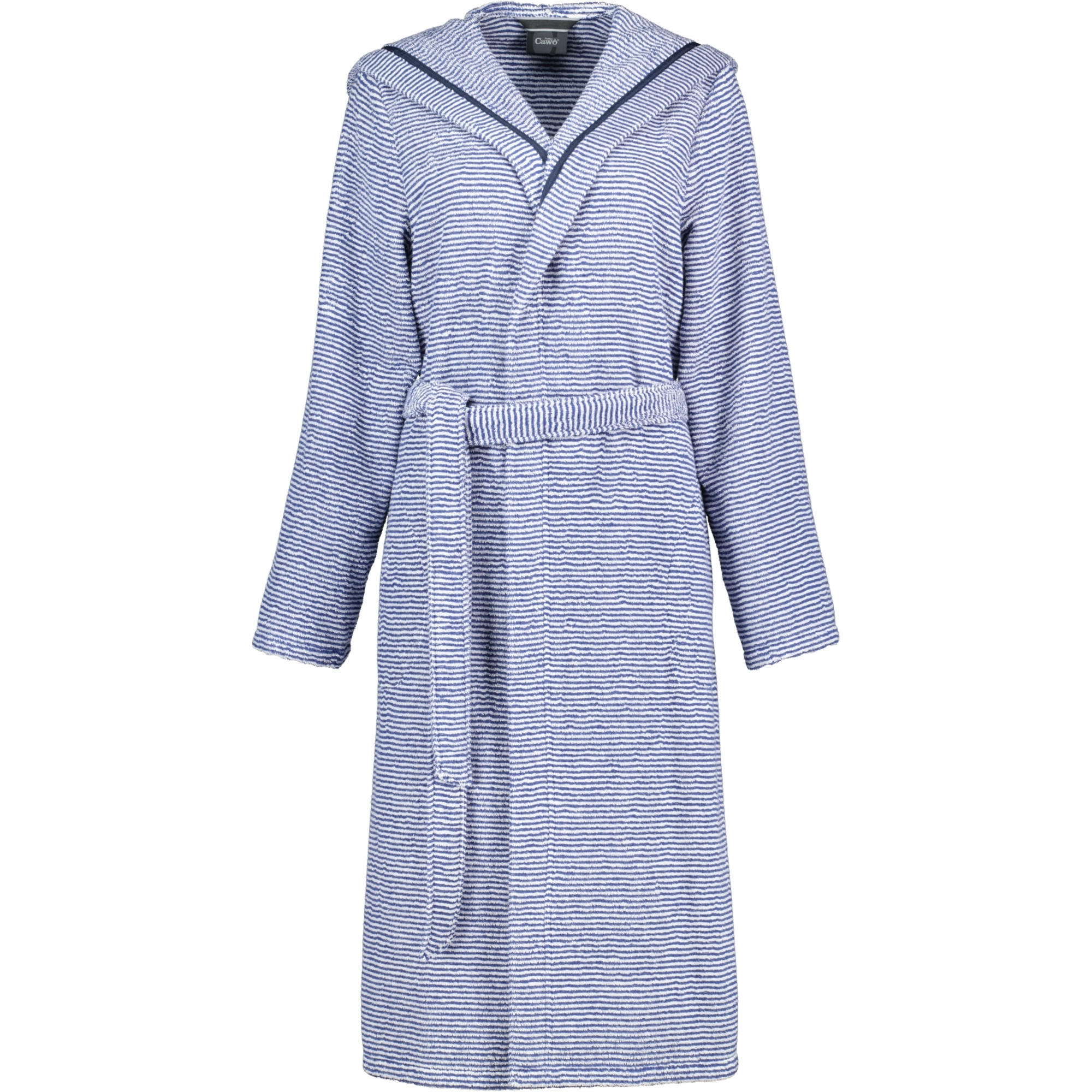 BADEMANTEL DAMEN KAPUZE STREIFEN 3336 NAVY-WEISS - 16 - Blau, Textil (Mnull) - Cawoe