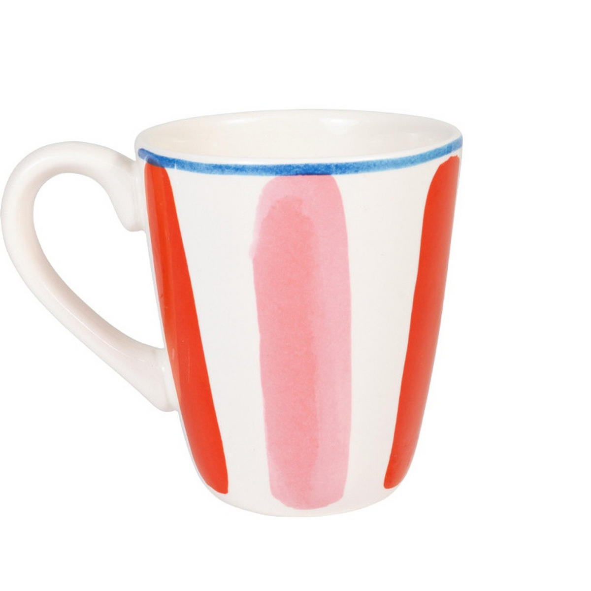 BECHER Streifen PR in Rot - 350 ml - Multicolor, Keramik (0.35L) - Blond Amsterdam