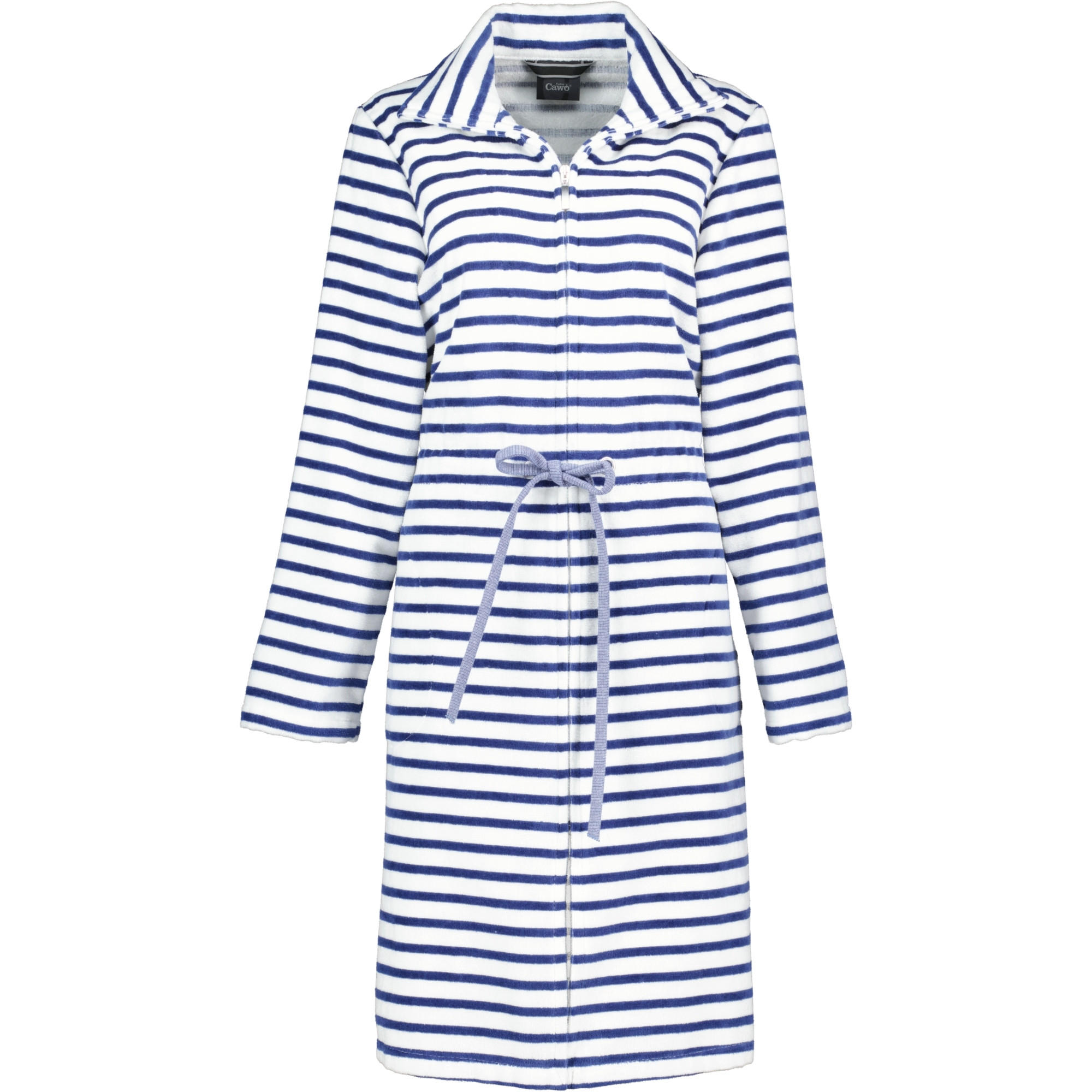 BADEMANTEL DAMEN REISSVERSCHLUSS BRETON 6597 NAVY - 16 - Blau, Textil (Snull) - Cawoe